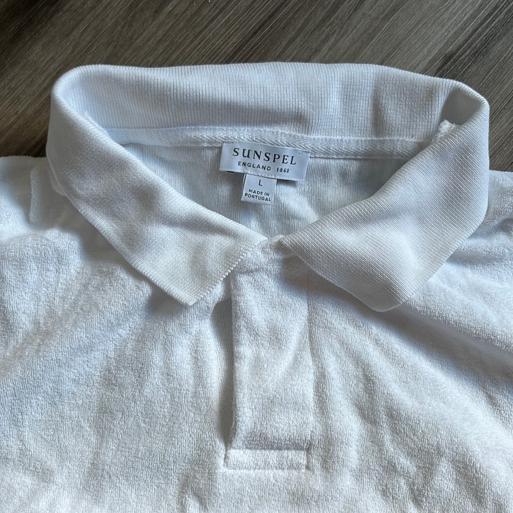 SUNSPEL TOWEL POLO WHITE